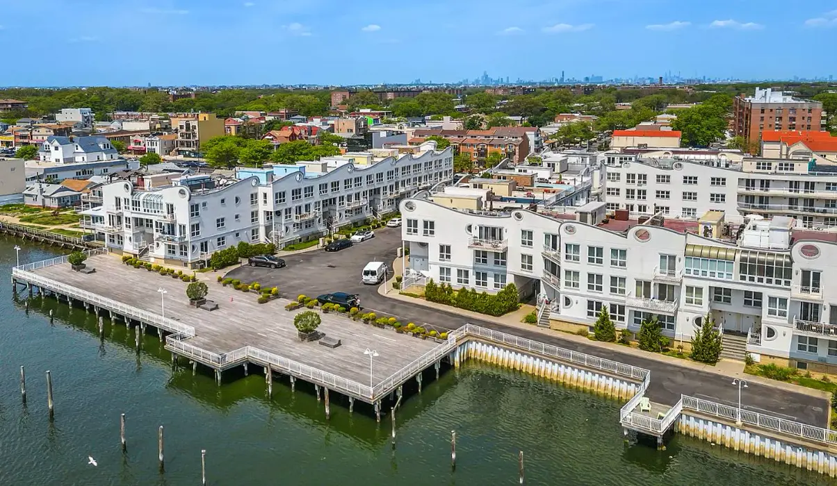 Sheepshead Bay Waterfront Homes Arial View